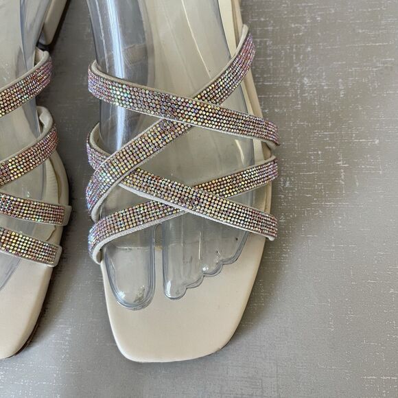 Naturalizer Rhynestones Strappy Sandal 8 M Sparkle Party Cocktail Prom Shoes - Picture 3 of 14